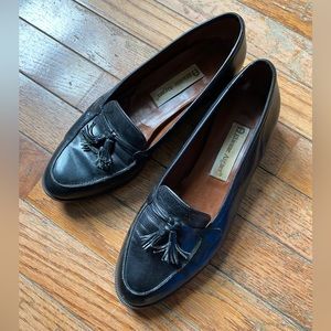 Etienne Aigner Black Leather Tassel Loafers Size 7.5
